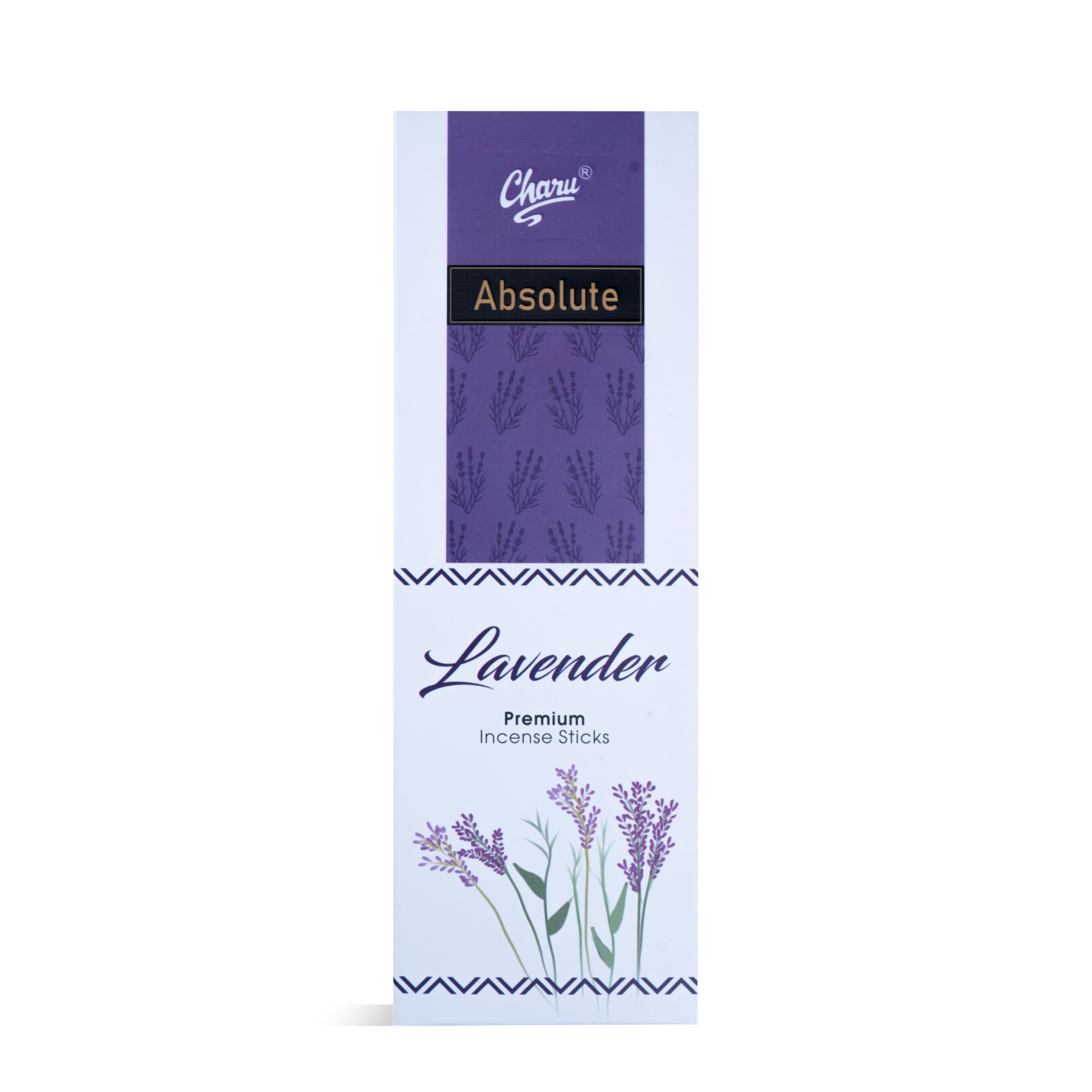 Charu Premium Lavender Incense Sticks, Bio-Friendly Products with Natural Essential Oils, Burns for Minimum of 45 Minutes | 51 Sticks