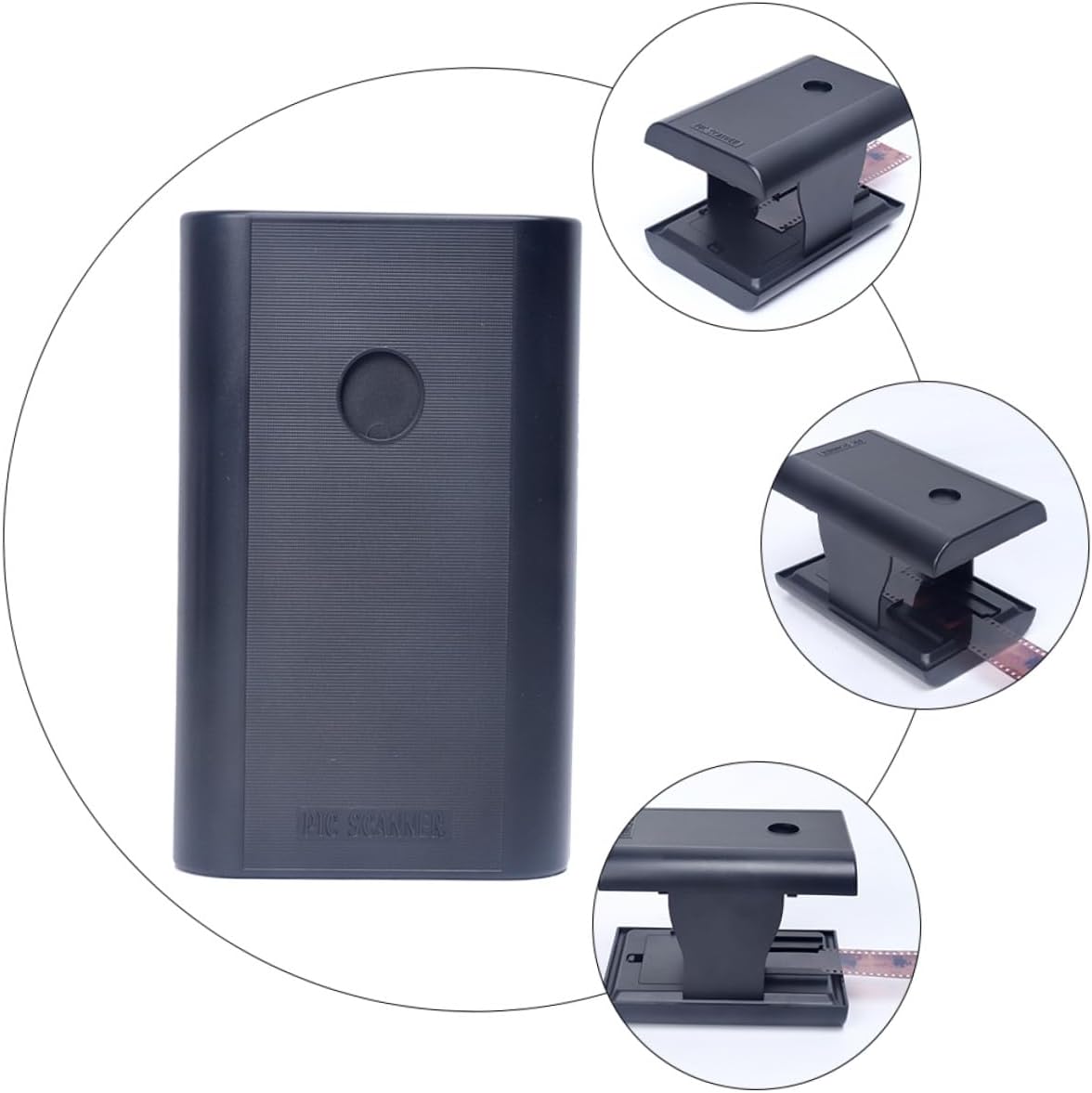 Film Slide Scanner Compatible with Colored and Films Portable Mobile Scanning Device with App for Simple Capture Rotate and Color Gift for Families