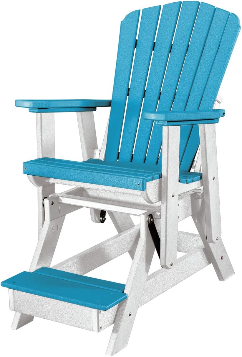 American Furniture Classics 516ARW Balcony Glider, Aruba Blue and White : Patio, Lawn & Garden