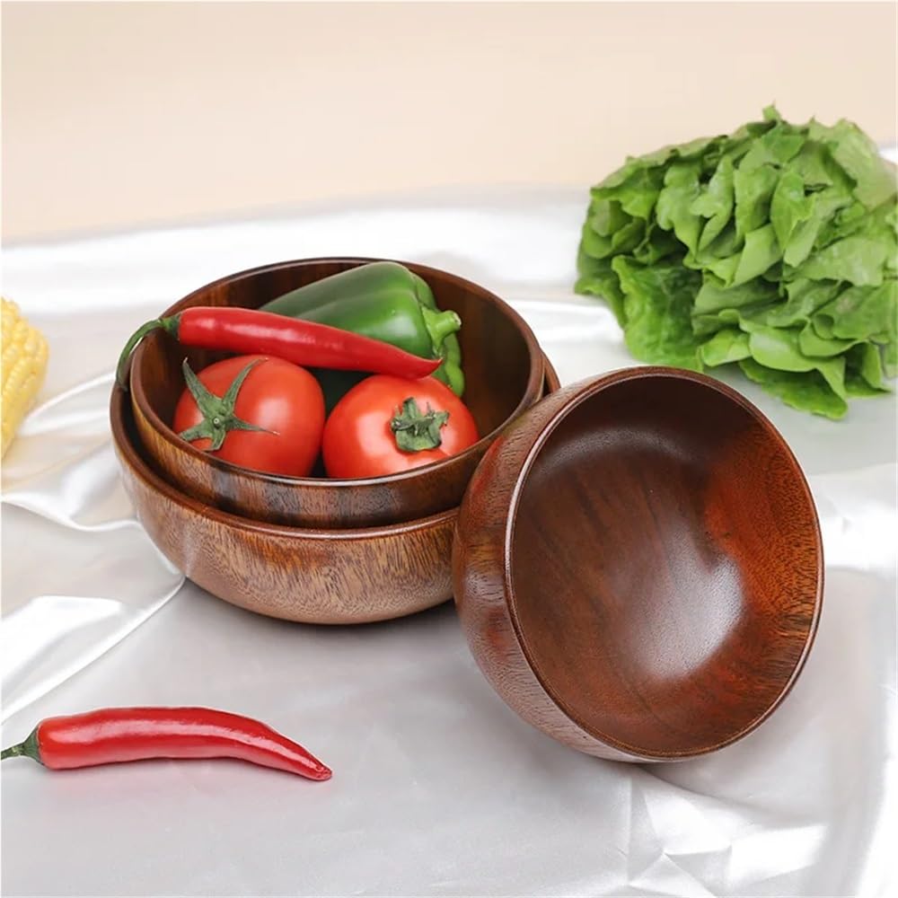 Fruitero de madera, Ensalada de madera y frutero Cuencos for servir Centro mesa estilo granja(16cm7cm)