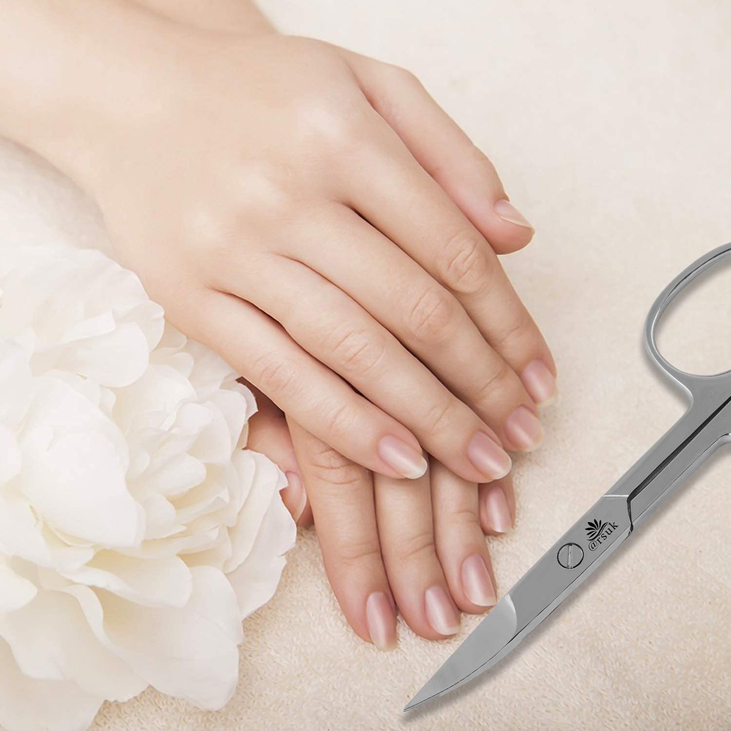 ARSUK Ciseaux à ongles incurvés pour enlever les ongles des doigts et des orteils - Ciseaux à sourcils en acier inoxydable de qualité supérieure pointus