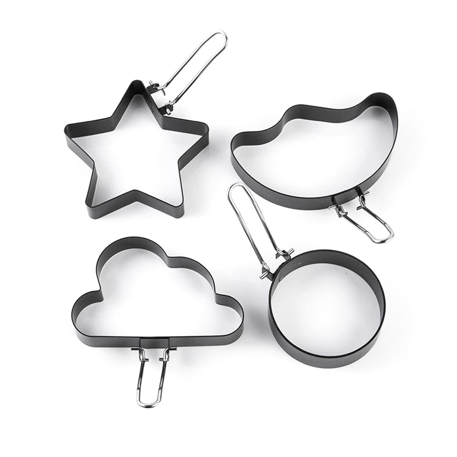 TFAOYS Fried Egg Molds with Handle Breakfast Burger Pancake Maker Fried Egg Rings Non Stick Baking Tools Kitchen Gadgets Omelette Rings for Griddle