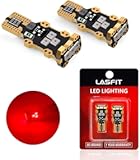 LASFIT 921 912 LED Bulb Red, Third Brake Center High Mount Stop Light, Canbus Error Free T15 906 904 W16W LED Bulb Red 3rd Brake Lights For Cars/Truck, 300% Bright, Pack of 2