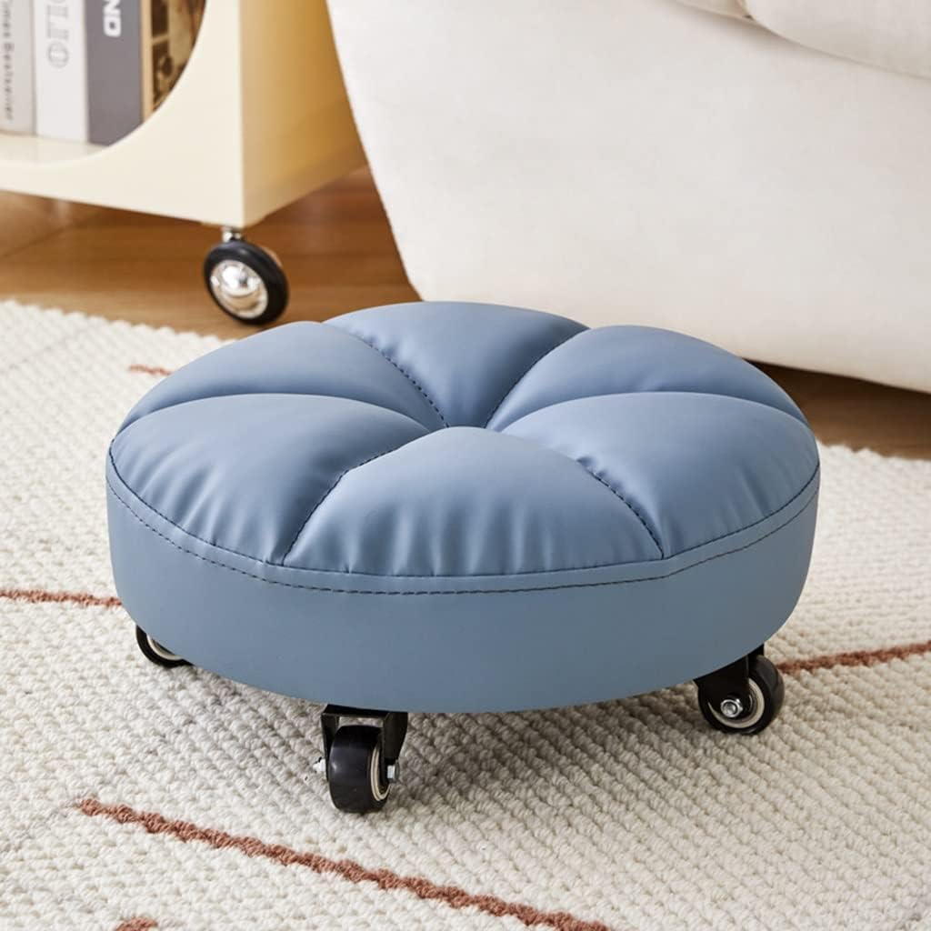 Rotating Low Stool Small Rolling Stool, with Universal Swivel Caster Wheels, Home Roller Stool, Mobile Rolling Utility Seat, Round Garage Shop Swivel Seat