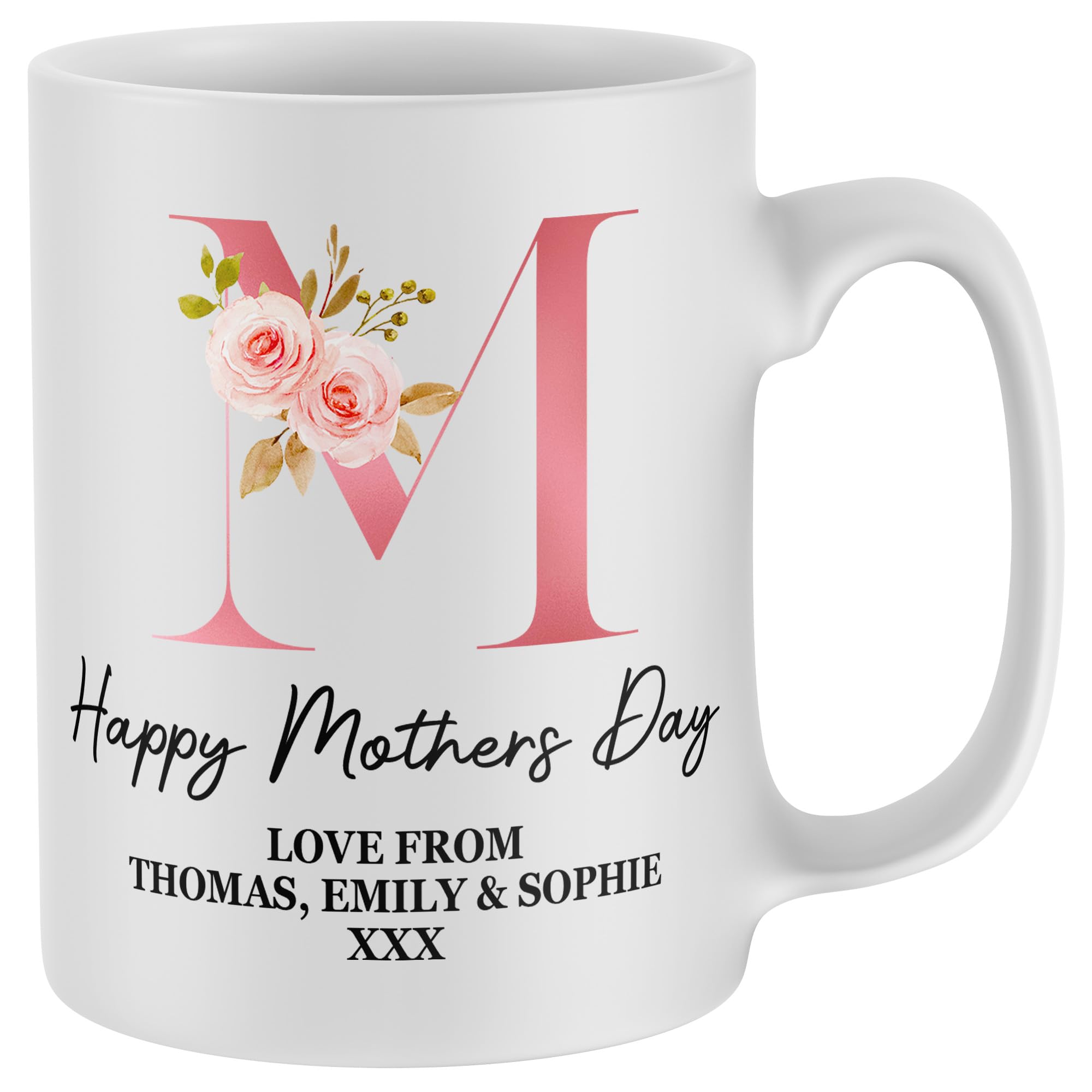 Purple Print House Personalised Happy Mothers Day Mug Inital M Mummy Mum Mom Tea Coffee Cup