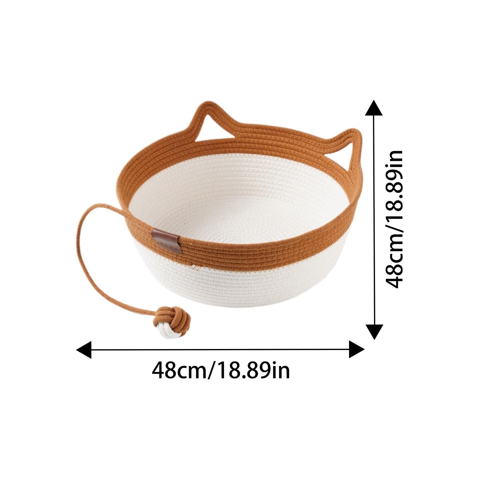 Letto Per Gatti In Corda Cotone - Cuccia Rotonda Intrecciata Traspirante Per Interni - Foto 6