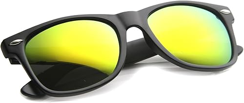 Miniatura 10 de Gafas de sol planas de color mate reflectantes lentes de gran tamaño con borde de cuerno