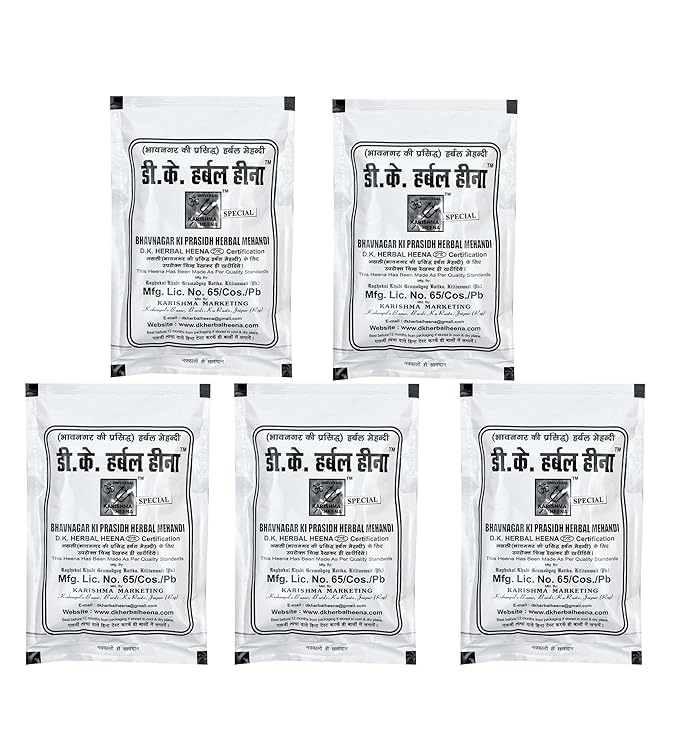 D K Henna Herbal Black Mehndi 40x5 G (Pack of 5).-picture-18