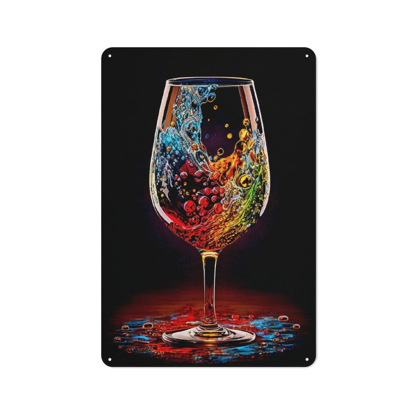Junmoney Colorful Cocktail Rustic Metal Sign 30X20cm For Café Or Restaurant, Suited To Café Owners And Decorators
