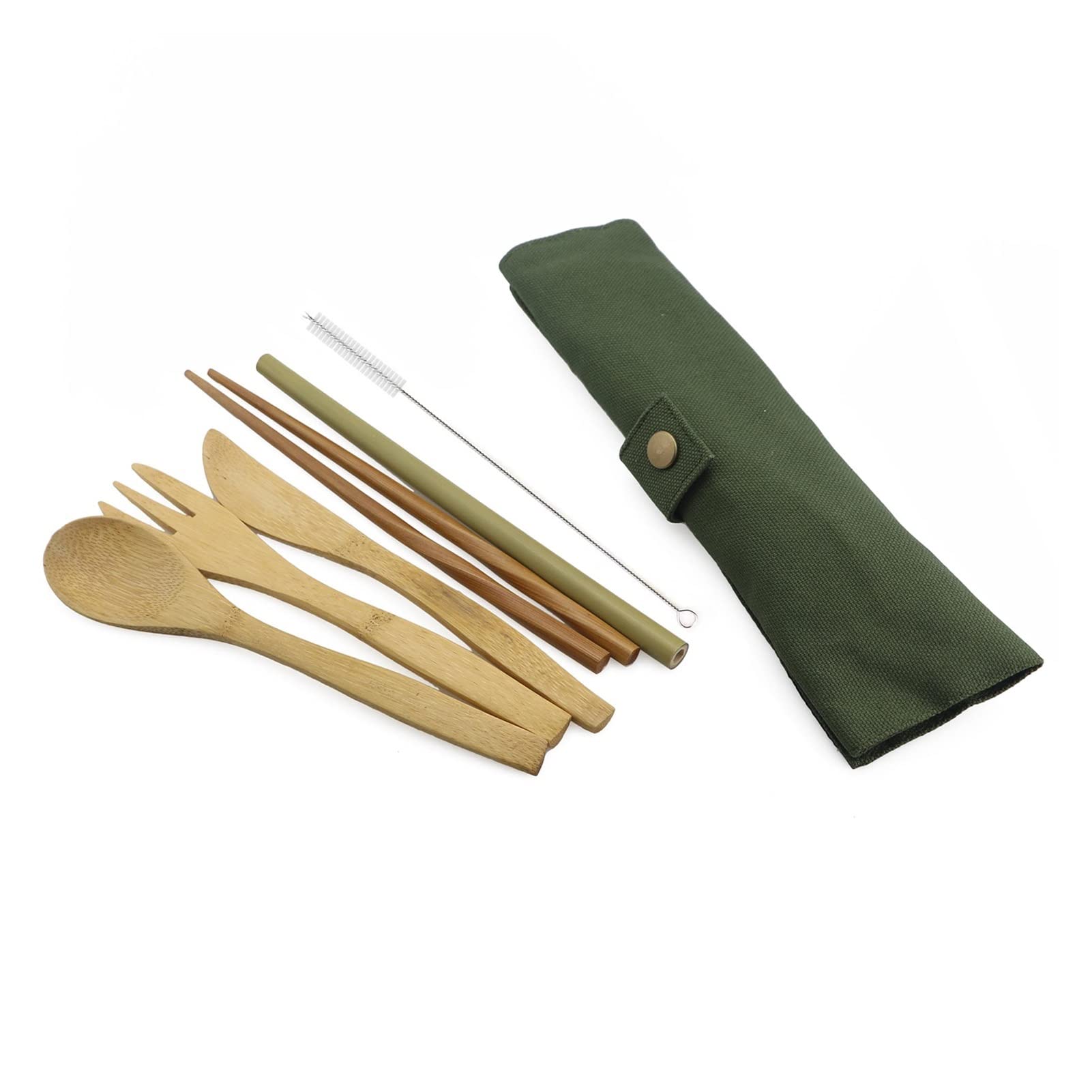 Ensemble de Couverts en Bois de Luxe Portable 6 pièces pour fête, Couverts en Bambou, Paille avec Sac en Tissu, Vaisselle de Cuisine, dîner Exceptionnel