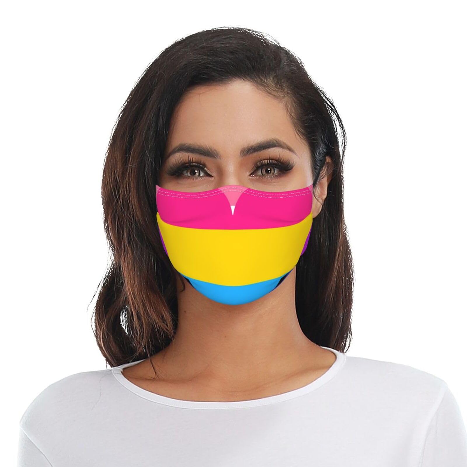 Genderfluid Pansexual Pride Flag Adult Dust Mask Adjustable Dust Face with 2 Filter5