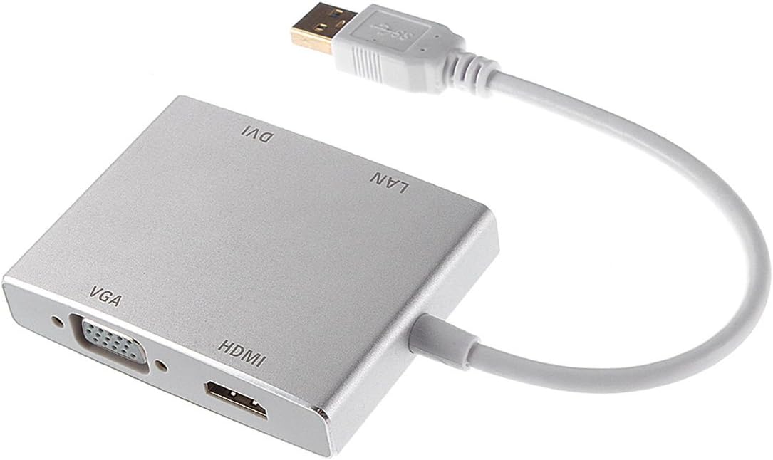 80% оƒƒ Dіѕсоunt CY USB 3.0 to DVI VGA HDMI HDTV External Graphics Card & LAN Ethernet RJ45 Networking Adapter 4 in 1 Multiplicate Adapter