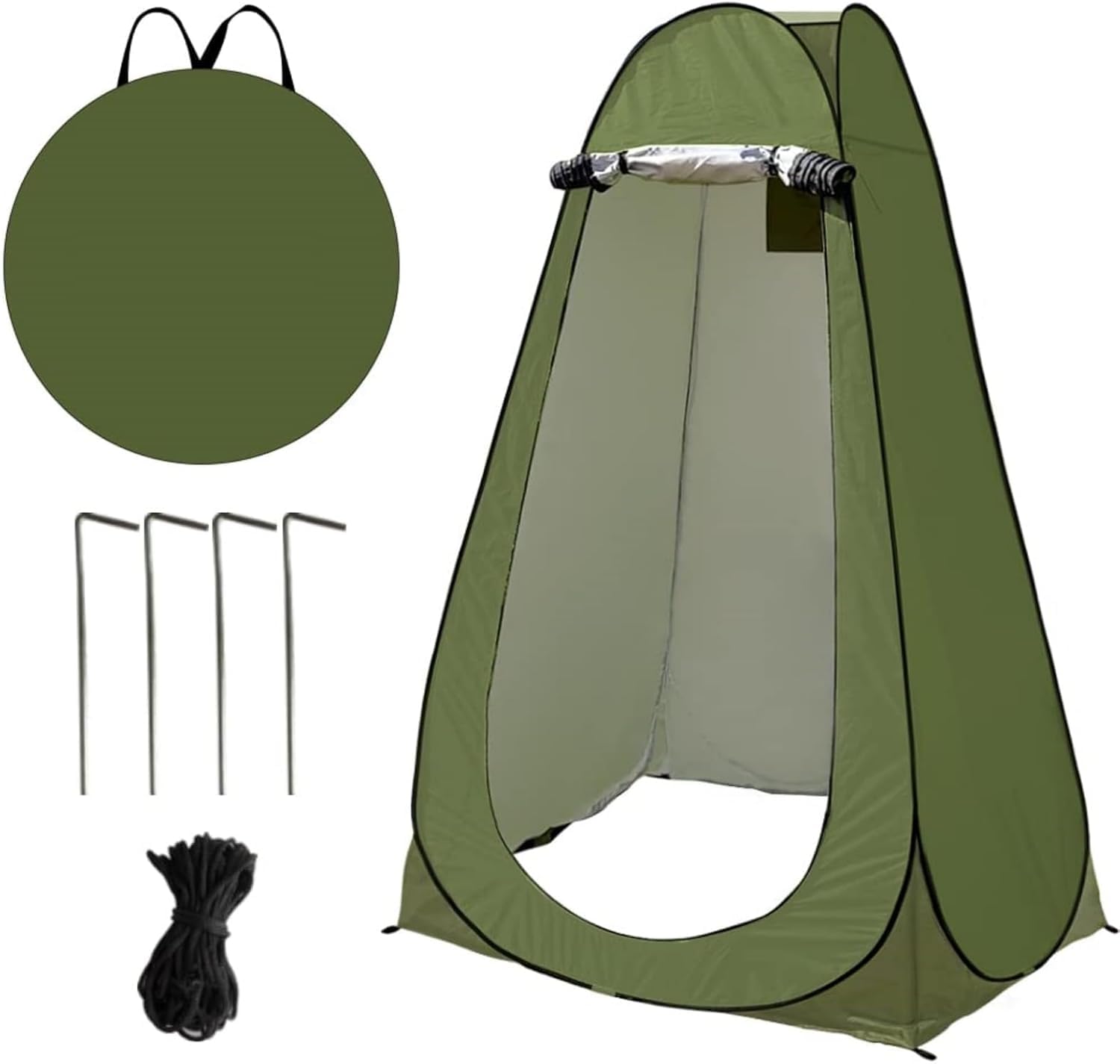 linist pop-up privacy camping tent – portable polyester outdoor shower tent, dressing changing room, camp toilet tent with uv protection, zippered windows, storage pockets & carry bag for travel