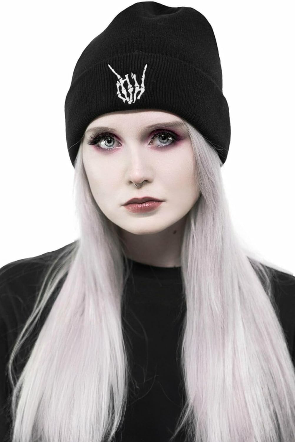 Gothic Skull Beanie Hats for Men Women, Skeleton Cuffed Winter Hat for Goth Gifts, Indoor and Outdoor Outfit Matching - Image 5