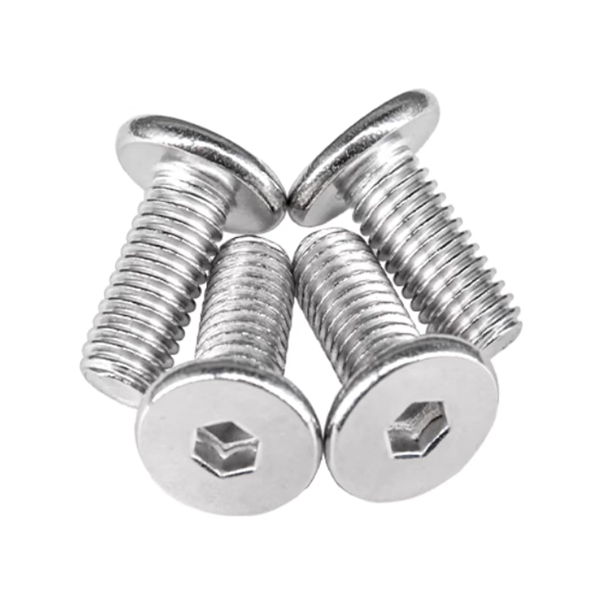 Viti A Testa Piatta M5 X 16mm Nero - Acciaio Inox, Con Dadi, 10 Pezzi