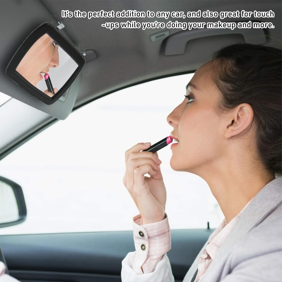 Car Sun Visor Vanity Mirror Clip-on Automotive Makeup Sun-Shading Mirror Universal Vehicle Sun Visor Cosmetic Vanity Mirror for — view 4