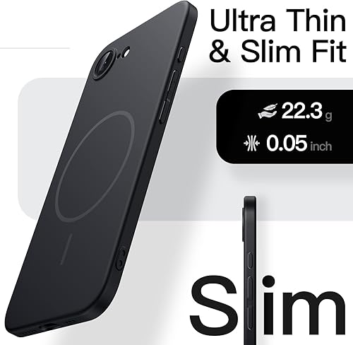 Miniatura 3 de JETech Funda magnética delgada para iPhone 16e de 6.1 pulgadas 2025 compatible con MagSafe, protección completa de lente de cámara, ultrafina,