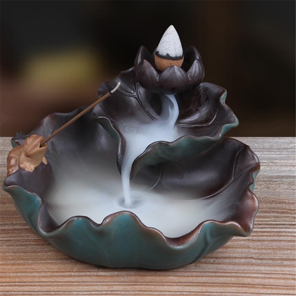 Elegante Bruciatore di incenso creativo in ceramica for interni, a flusso inverso, ornamento for meditazione, yoga, spa, arredamento Bruciatore di incenso