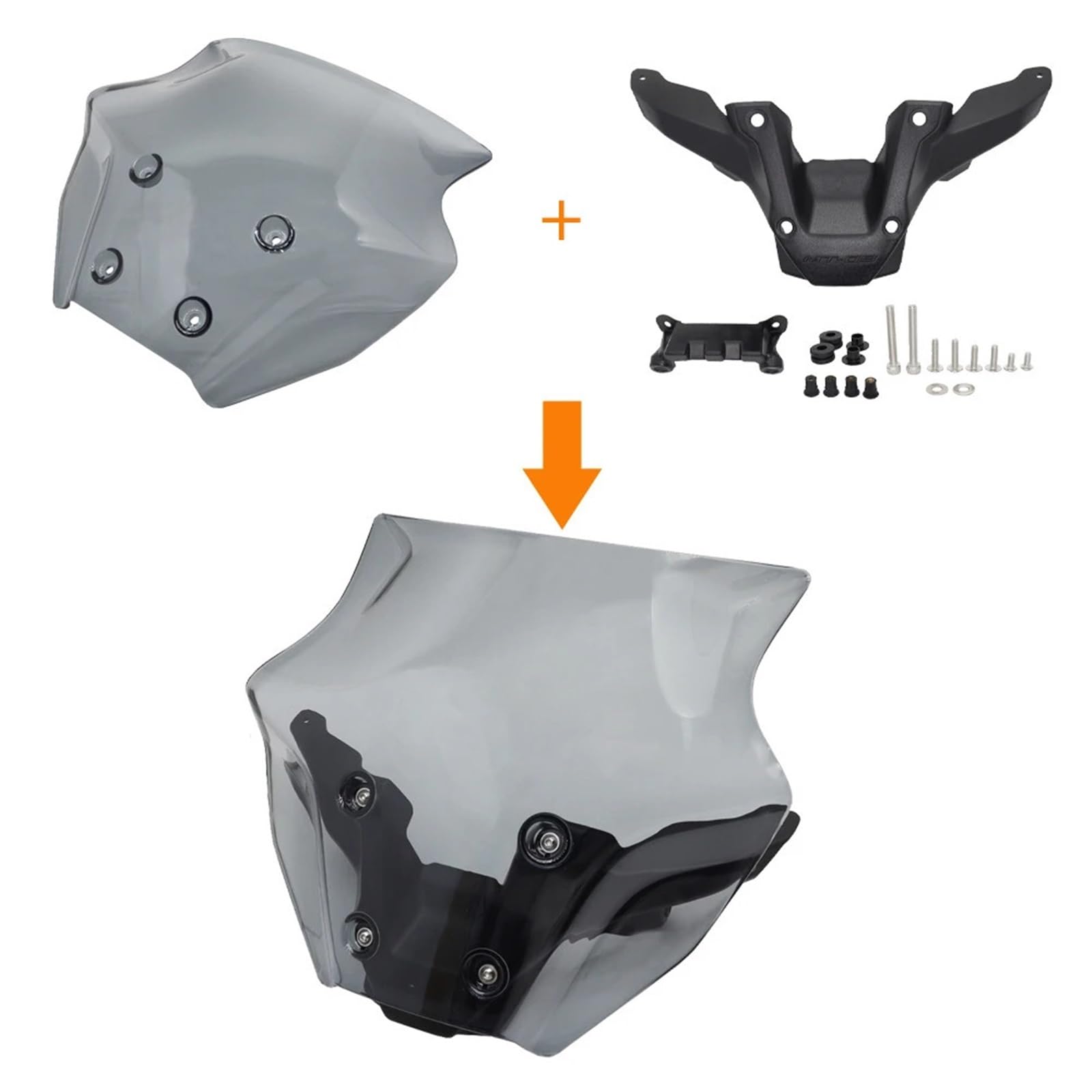 powietrzadeflektor Owiewka szyby przedniej, osłona szyby przedniej pasująca do akcesoriów motocyklowych YAMAHA MT-09 MT09 MT 09 MT09 2024 Przednia szyba motocyklowa(Gray)