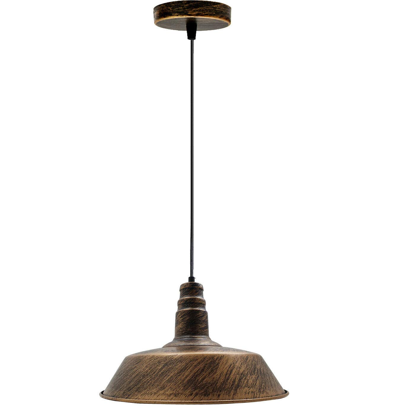 Dc Voltage Brushed Copper 36Cm Metal Industrial Ceiling Pendant Light Shade
