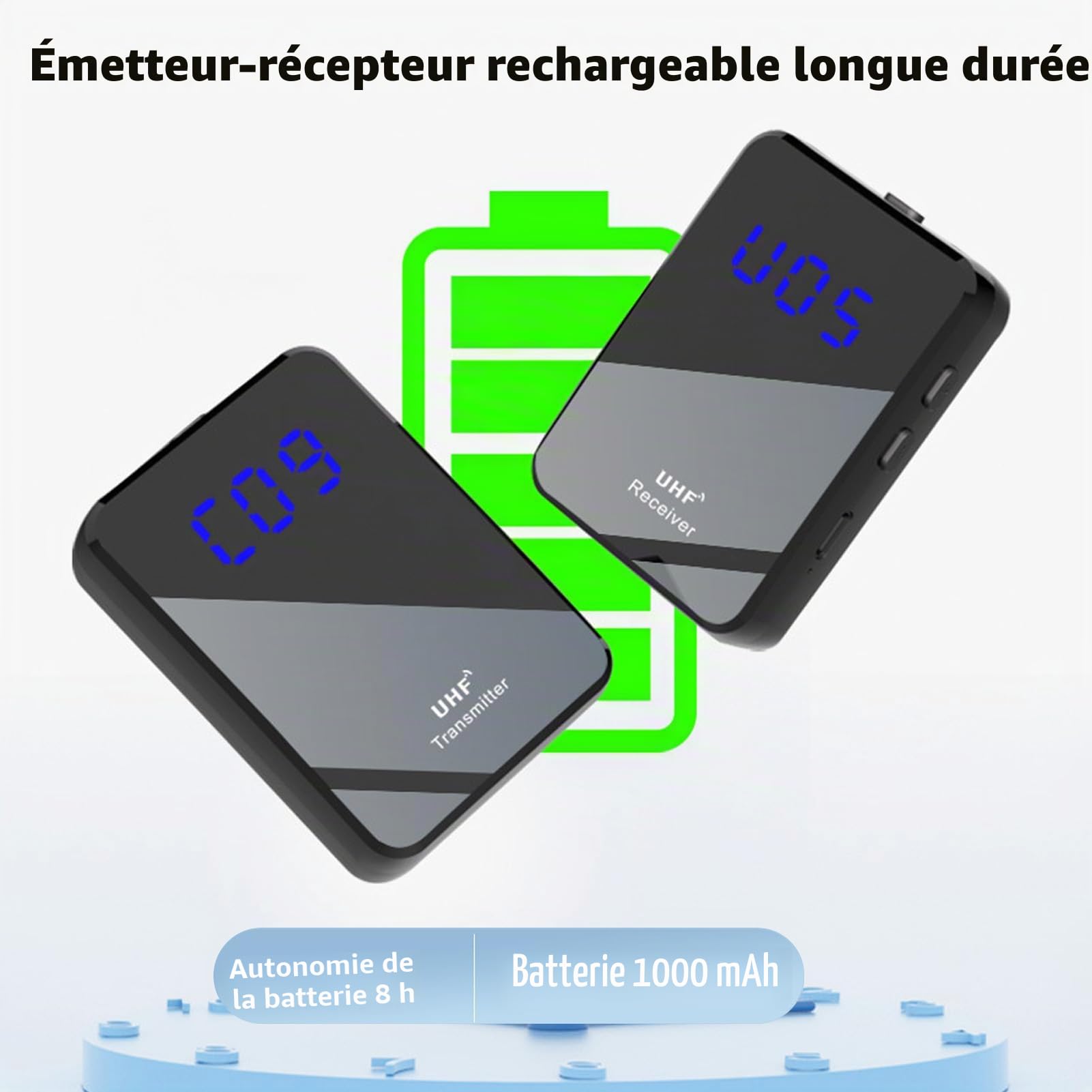 Système de transmission sans fil pour casque et moniteur - Émetteur et récepteur UHF Plug and Play - Réduction du bruit - Pour studio d'échantillonnage de bande - Performance en direct