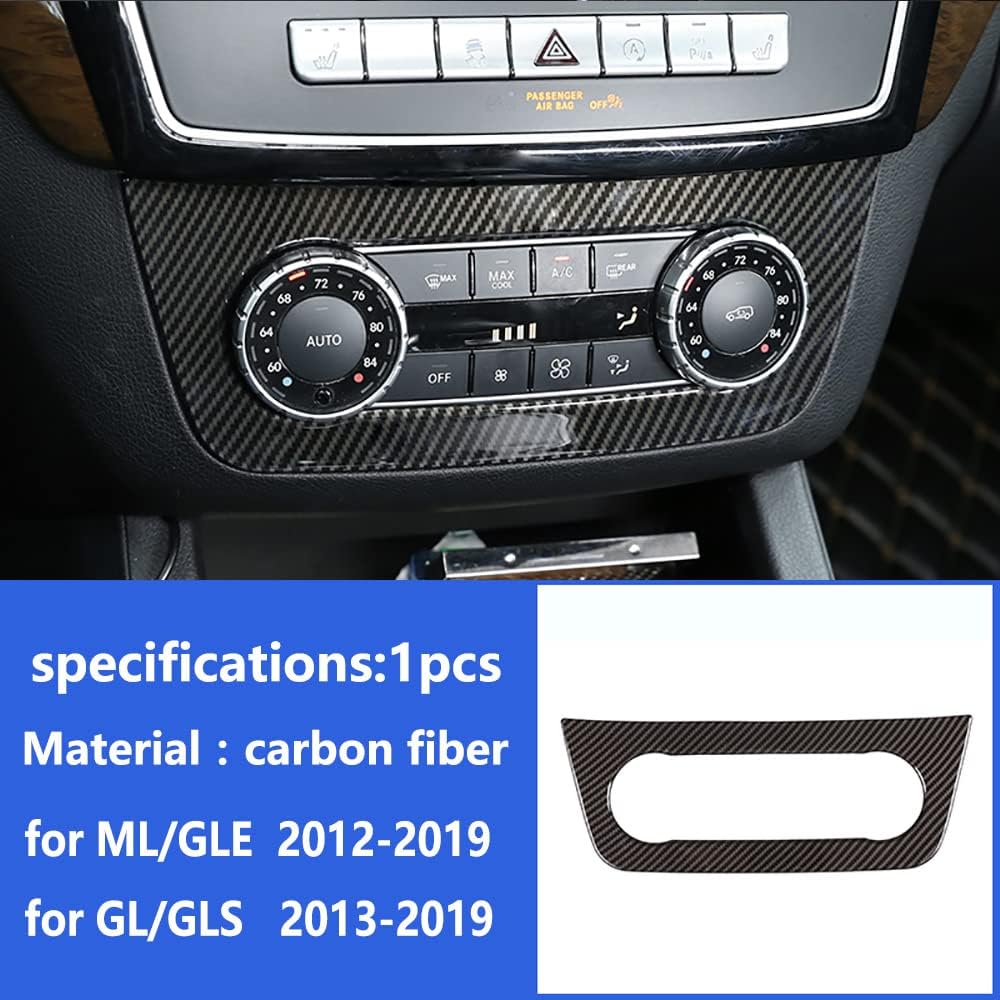 Carbon Fiber Center Air Condition Switch Adjustment Panel Cover Trim for Mercedes-Benz GLE GLS ML GL W166 X166 2012-2019, GLE43 AMG GLS450 550 GL350 550 ML250 63 AMG 250 Interior Decoration