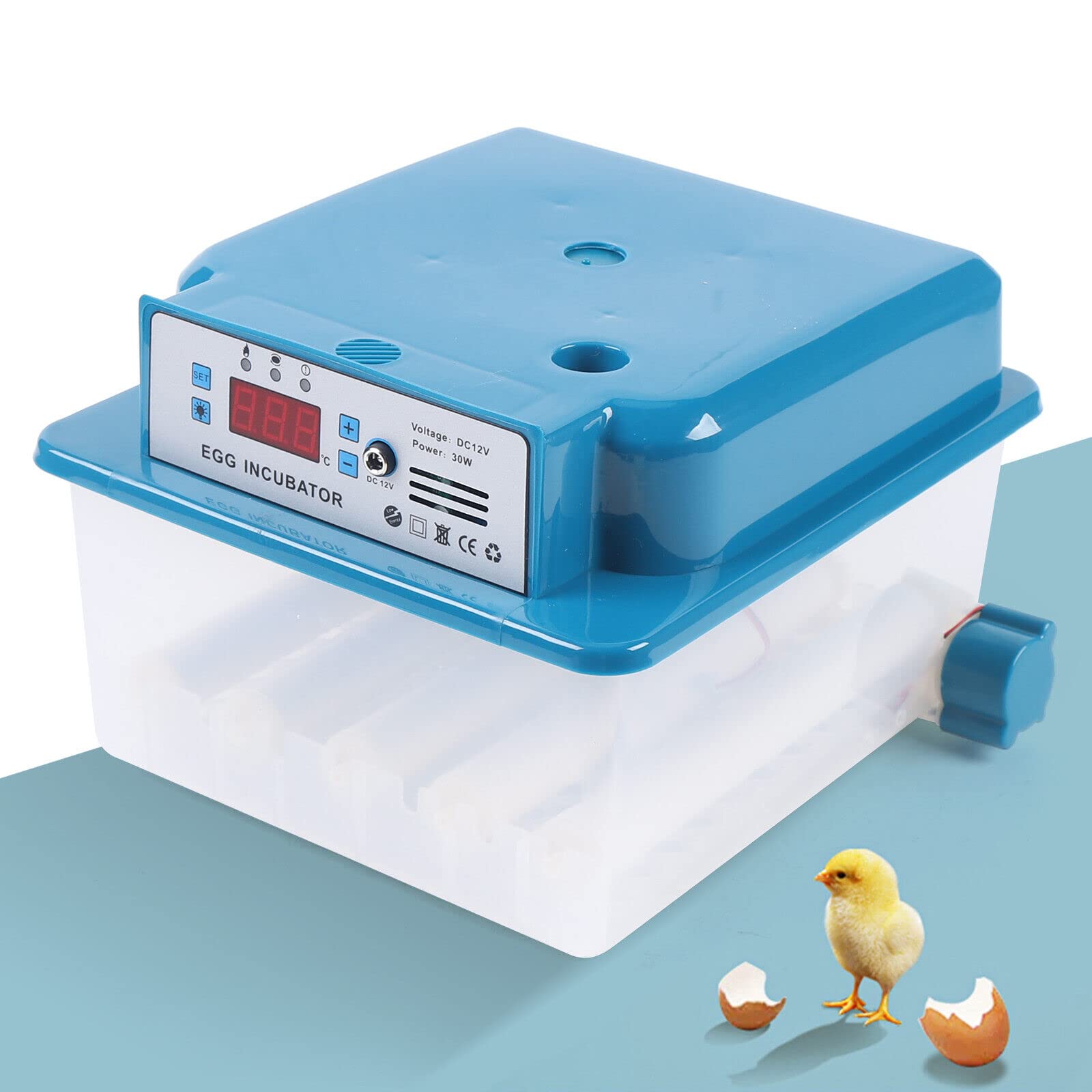 Incubatrice completamente automatica, capacità di incubazione circa 16 uova, 12 V/AC100 – 240 V, con inversione automatica e display digitale, incubatrice, incubatrice automatica di pollo