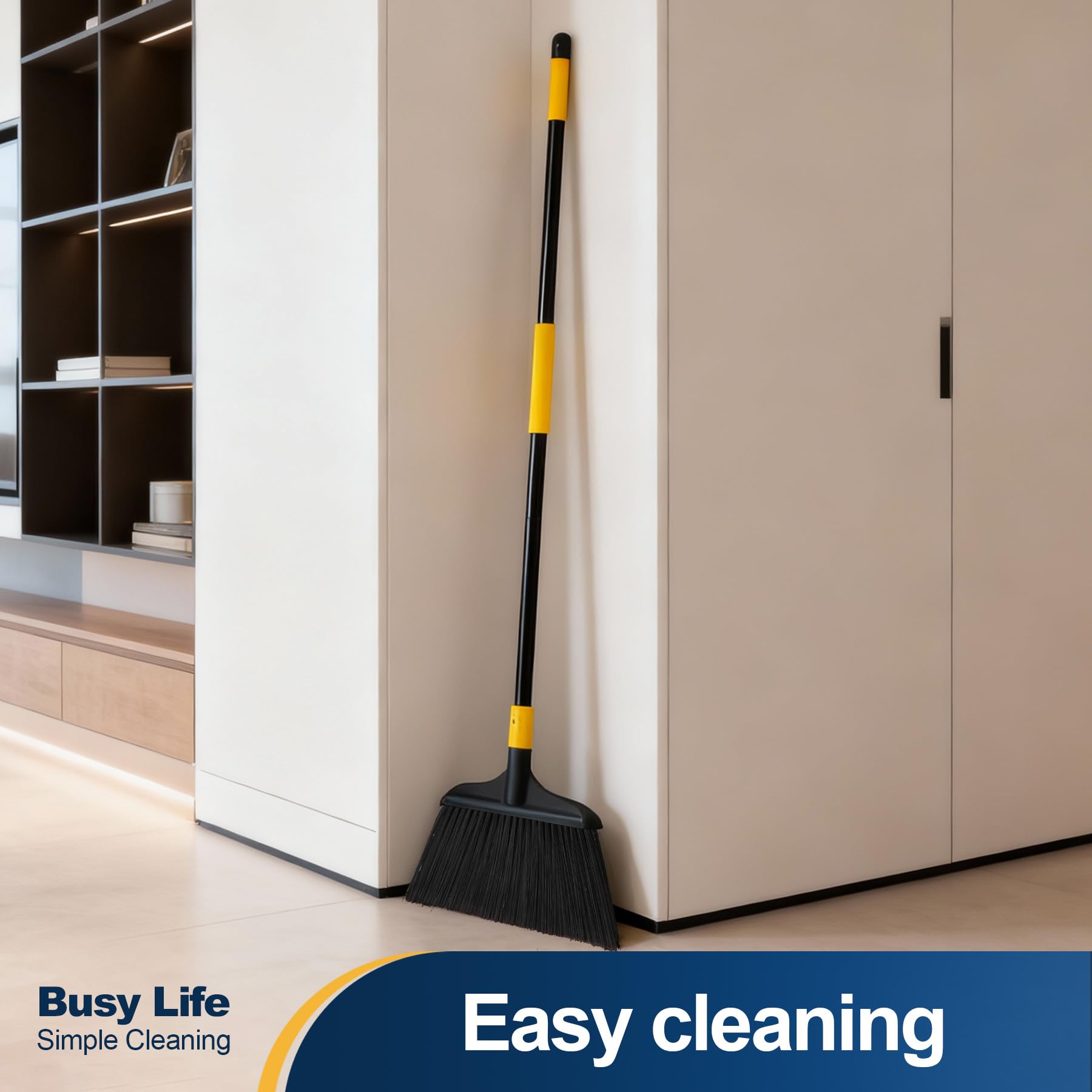 Yocada Heavy-Duty Broom Outdoor Commercial Perfect for Courtyard Garage Lobby Mall Market Floor Home Kitchen Room Office Pet Hair Rubbish 54Inch