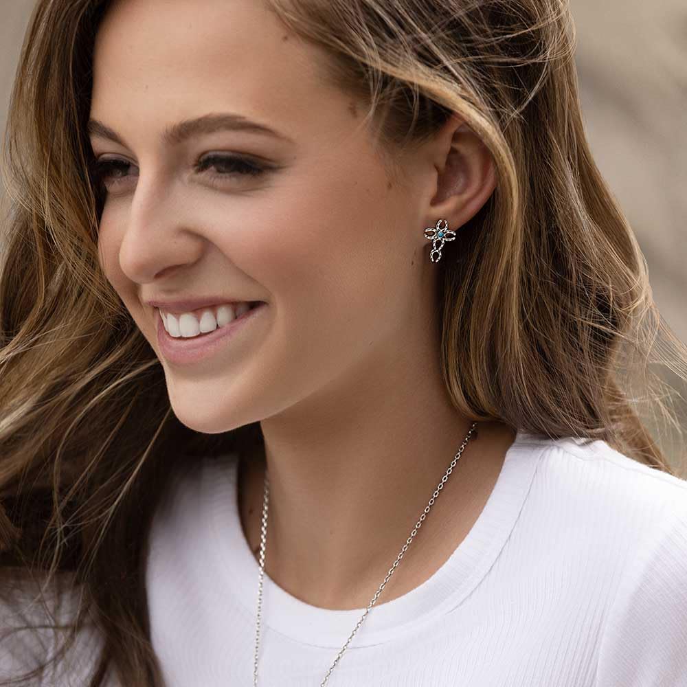 Montana Silversmiths Western Lifestyle Cross Earrings