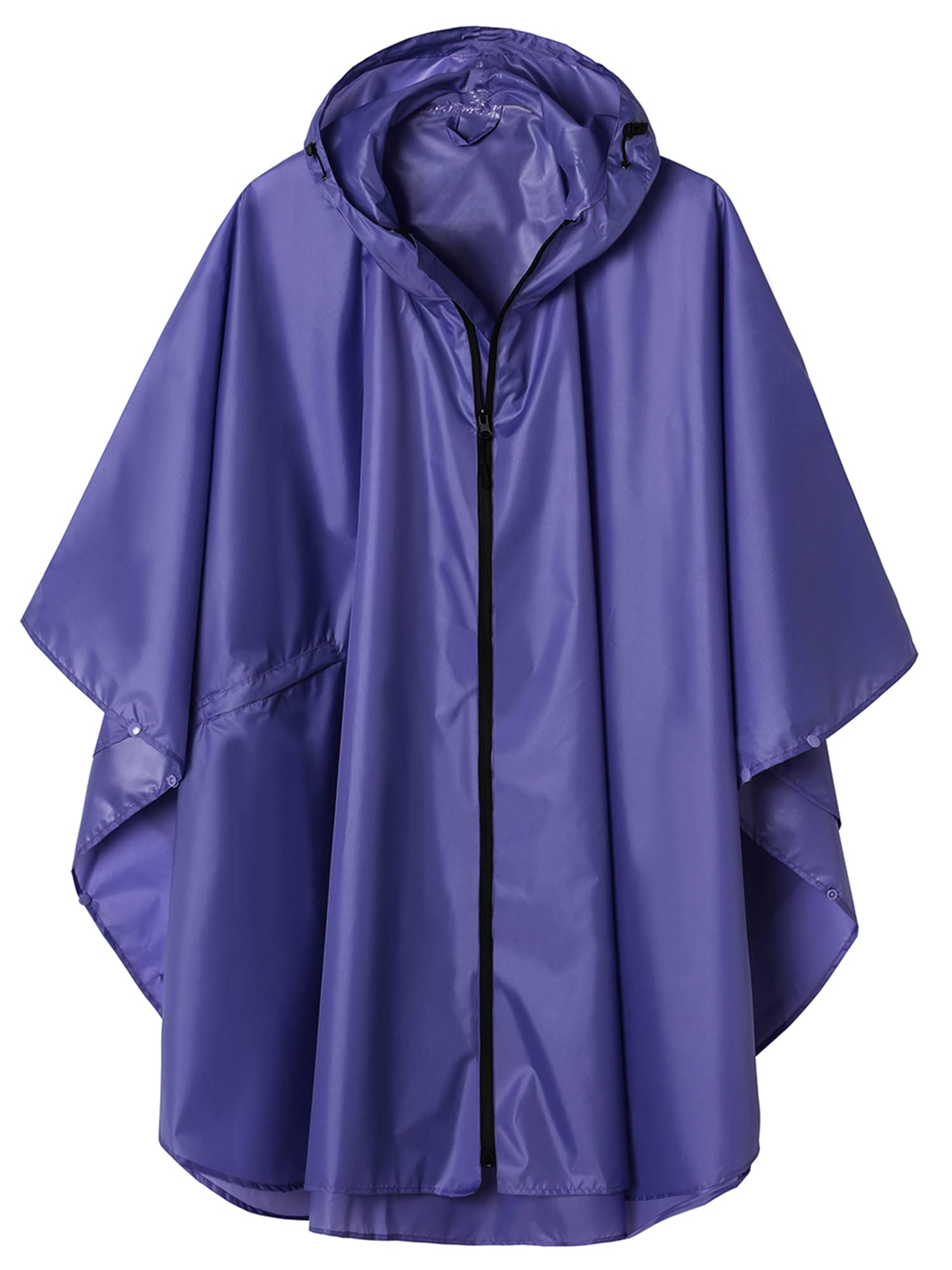 SaphiRose Adult Rain Poncho Waterproof Hooded Zipper Raincoat with Pockets