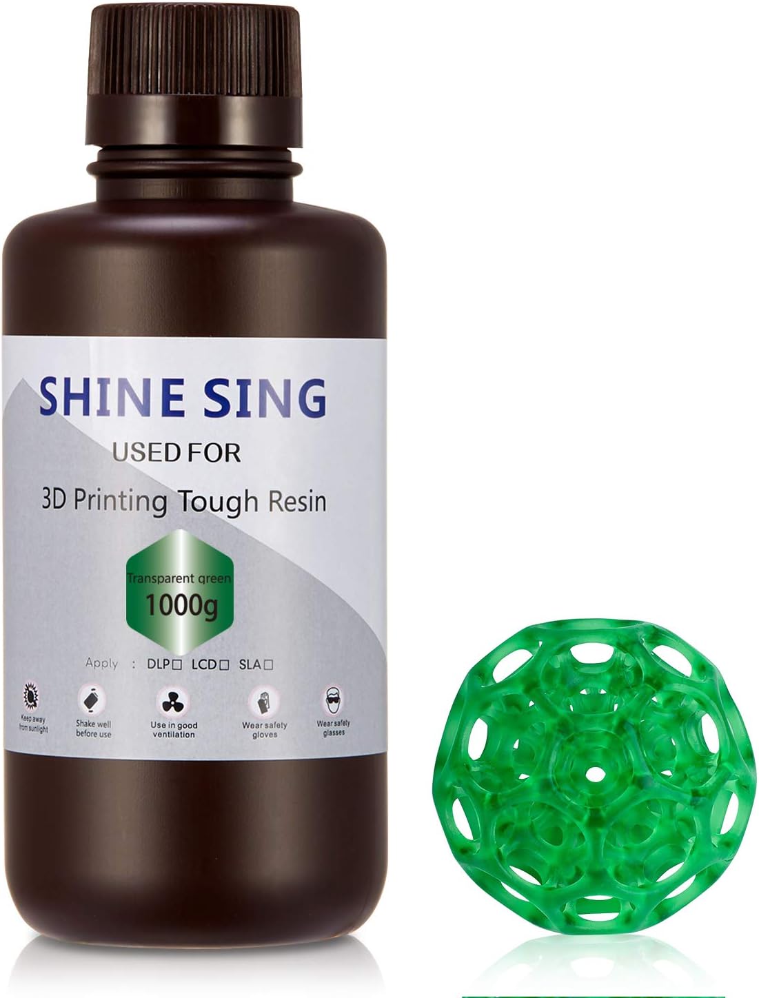 3D Printer Resin ，SHINE SING 1kg Liquid Photopolymer Resin 3D Printer LCD UV Sensitive Resin Printing Material(ZY-T31 Zhiyang makes waves)