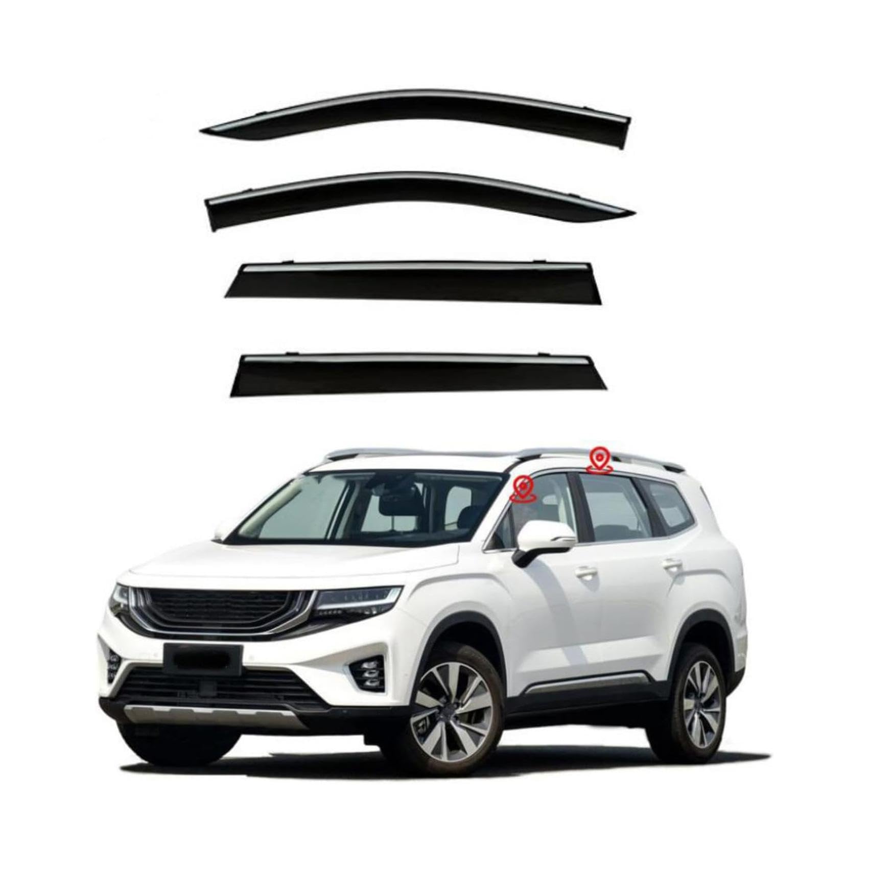 QILING Owiewki szyb bocznych do Geely dla Haoyue MK1-VX11 2020 2021 2022 2023 Osłony przeciwdeszczowe do samochodów Osłony okienne Osłony przeciwdeszczowe na szyby