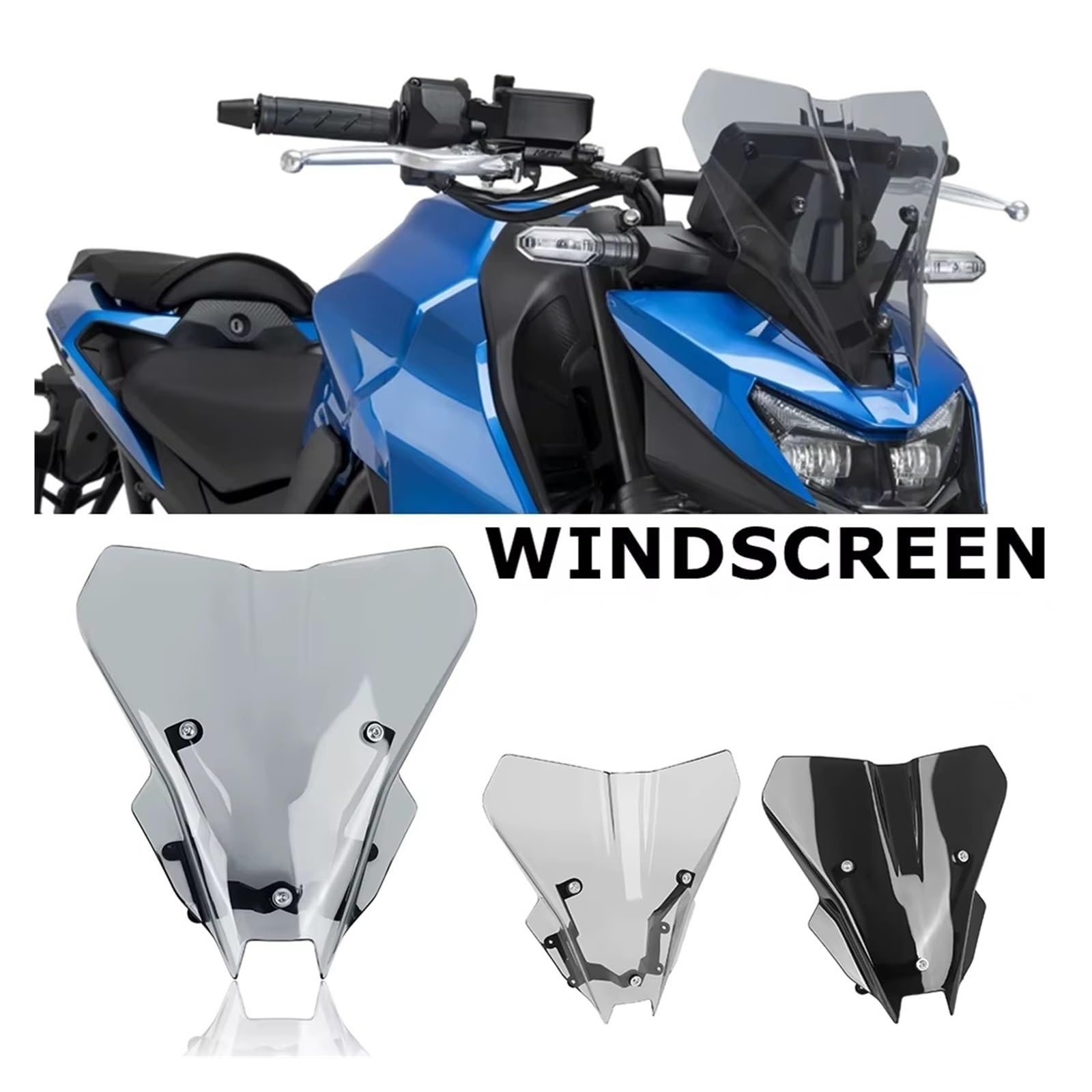 Parabrezza moto Visiera Per Parabrezza Per Moto | Per CB750 Per Hornet CB 750 2025 Plastica eccellente resistenza ai graffi e alle scheggiature(Nero)