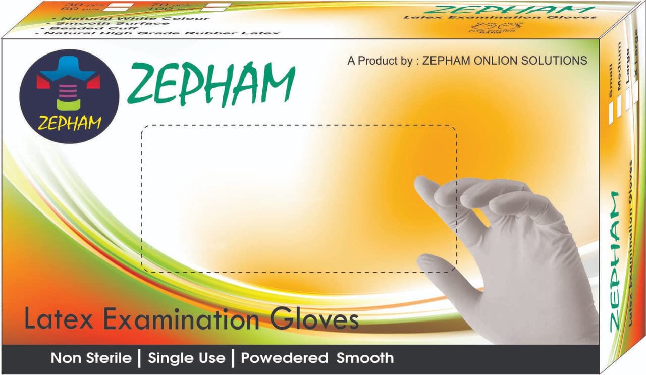 Zepham Latex Medical Examination Disposable Hand Gloves, White, Medium, 100 Piece, Non-Sterile (B0BTSNDFRB) Amazon Price History, Amazon Price Tracker