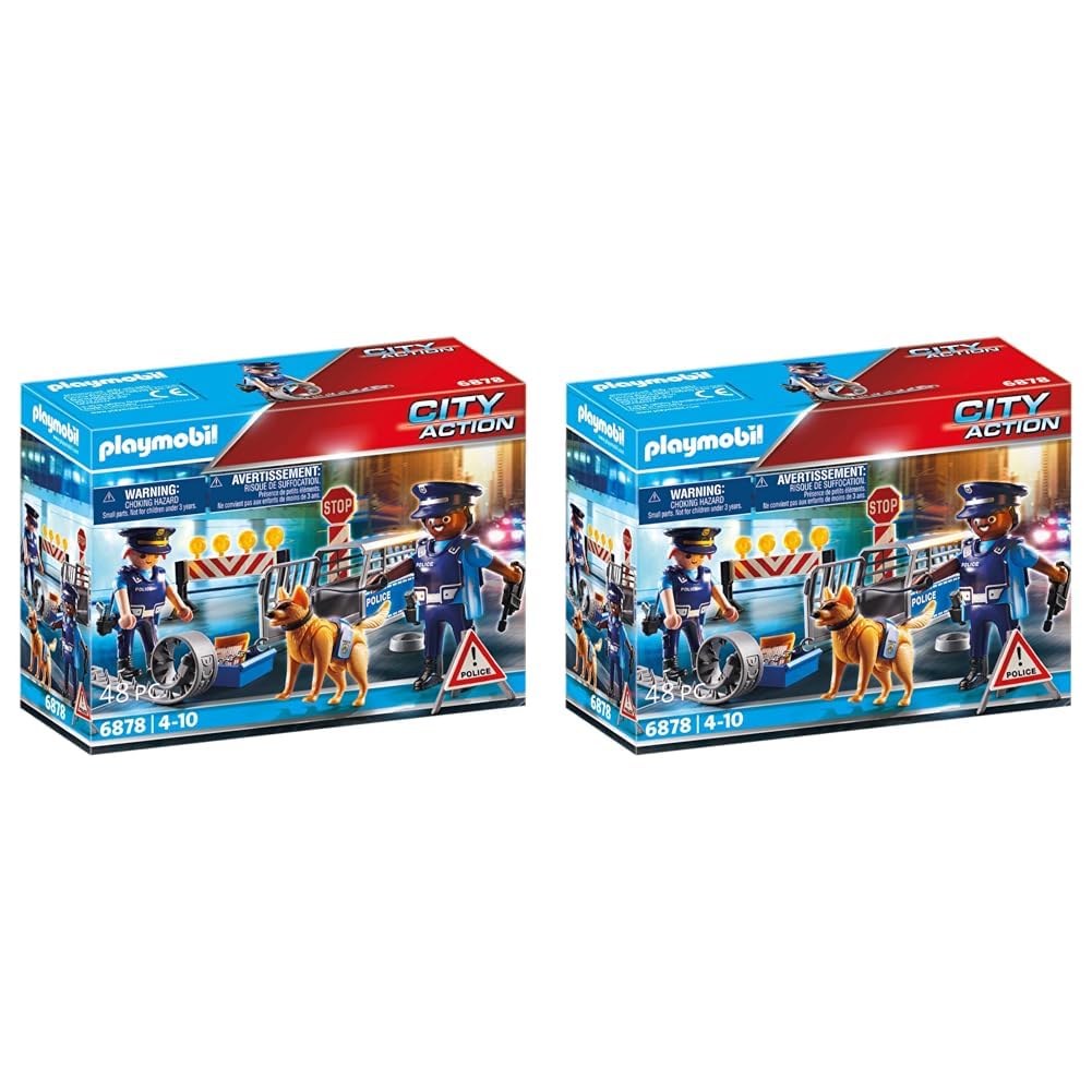 PLAYMOBIL City Action 6878 Polizei-Straßensperre, Ab 5 Jahren (Packung mit 2)
