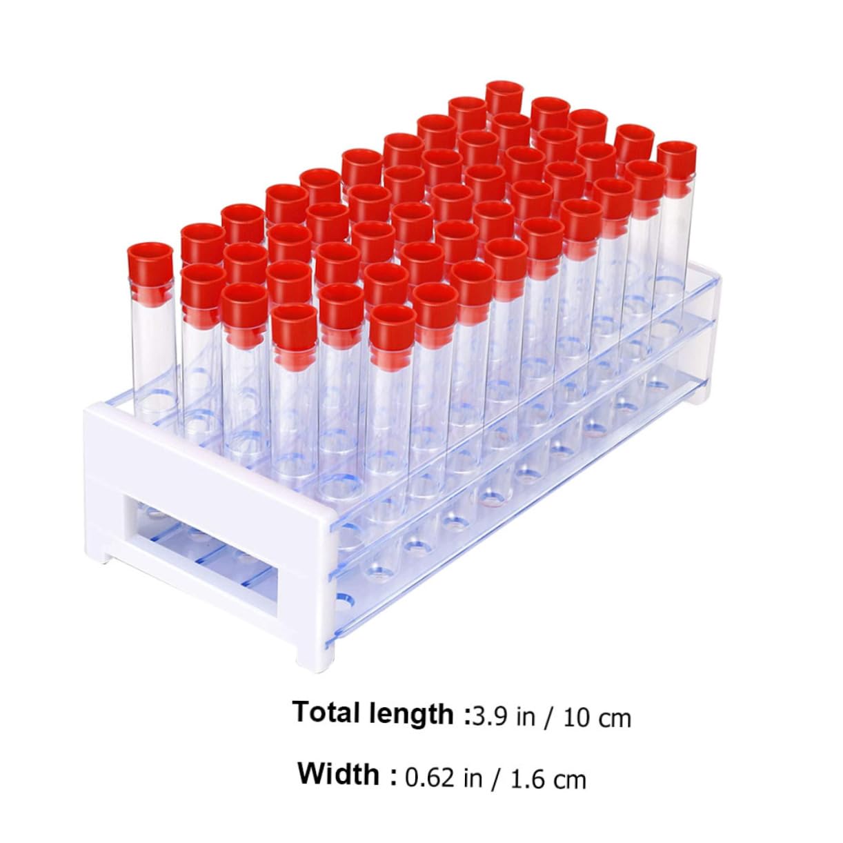 DECOMELODY Test Tube Container 51pcs Plastic Test Tubes with Lids Chemistry Lab Equipment Safe and