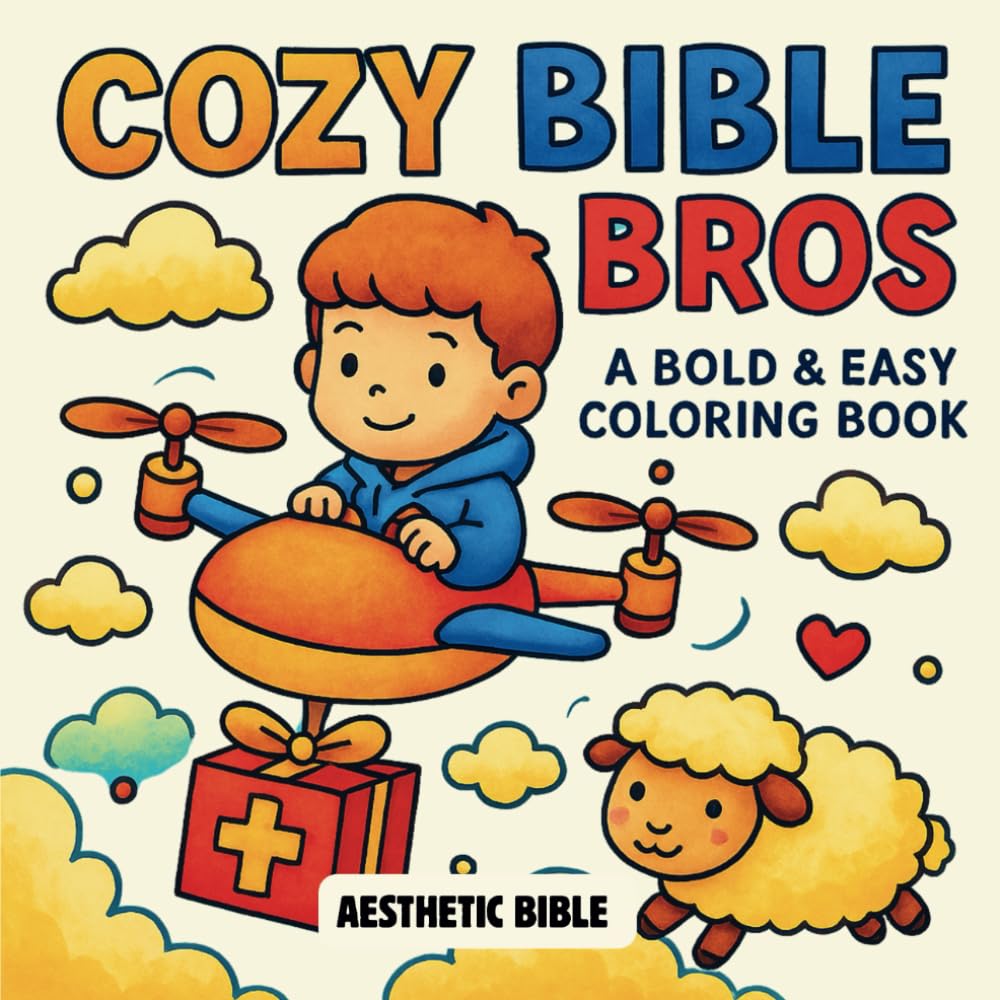 Cozy Bible Bros: Bold and Easy Coloring Book for Boys