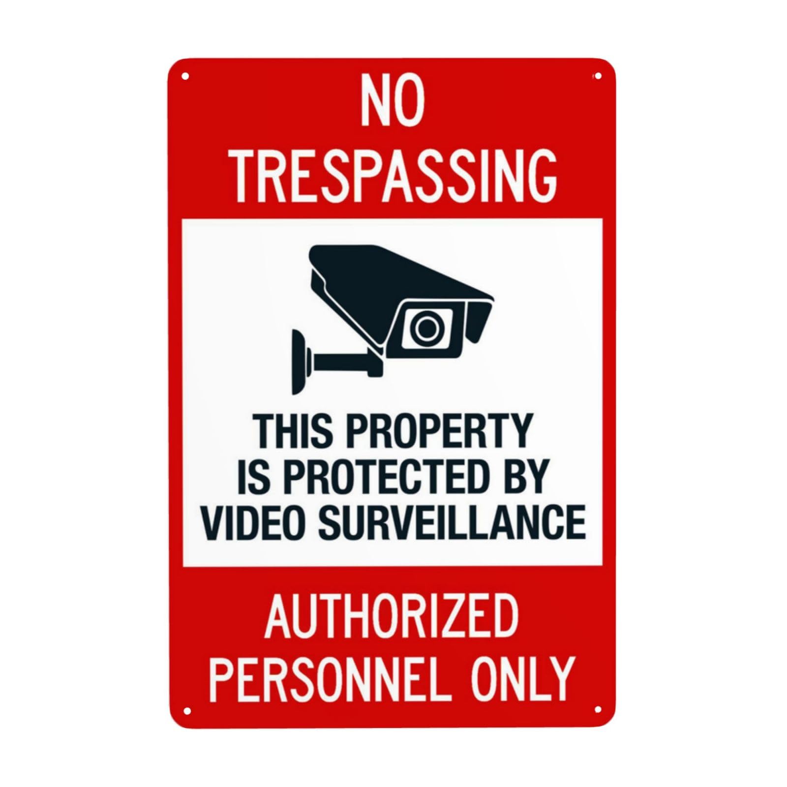 Anti-theft Vintage Property Sign, Private Residence Fully Protected By All-round Video Surveillance System 8x12 Inch