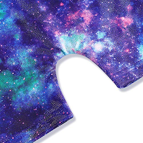 Image of HOZIY Gymnastics Leotards for Girls with Shorts Toddlers Biketards Rainbow Unicorn Dinosaur Mermaid Leopard Flower Galaxy