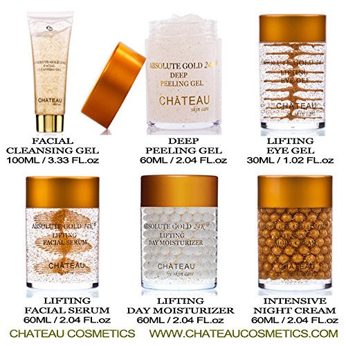 Miniatura 8 de Absolute Gold 24 K Gel de limpieza facial, oro 24 quilates, perla y extracto de algas. Excelente para todos los tipos de piel. Minimiza poros y deja