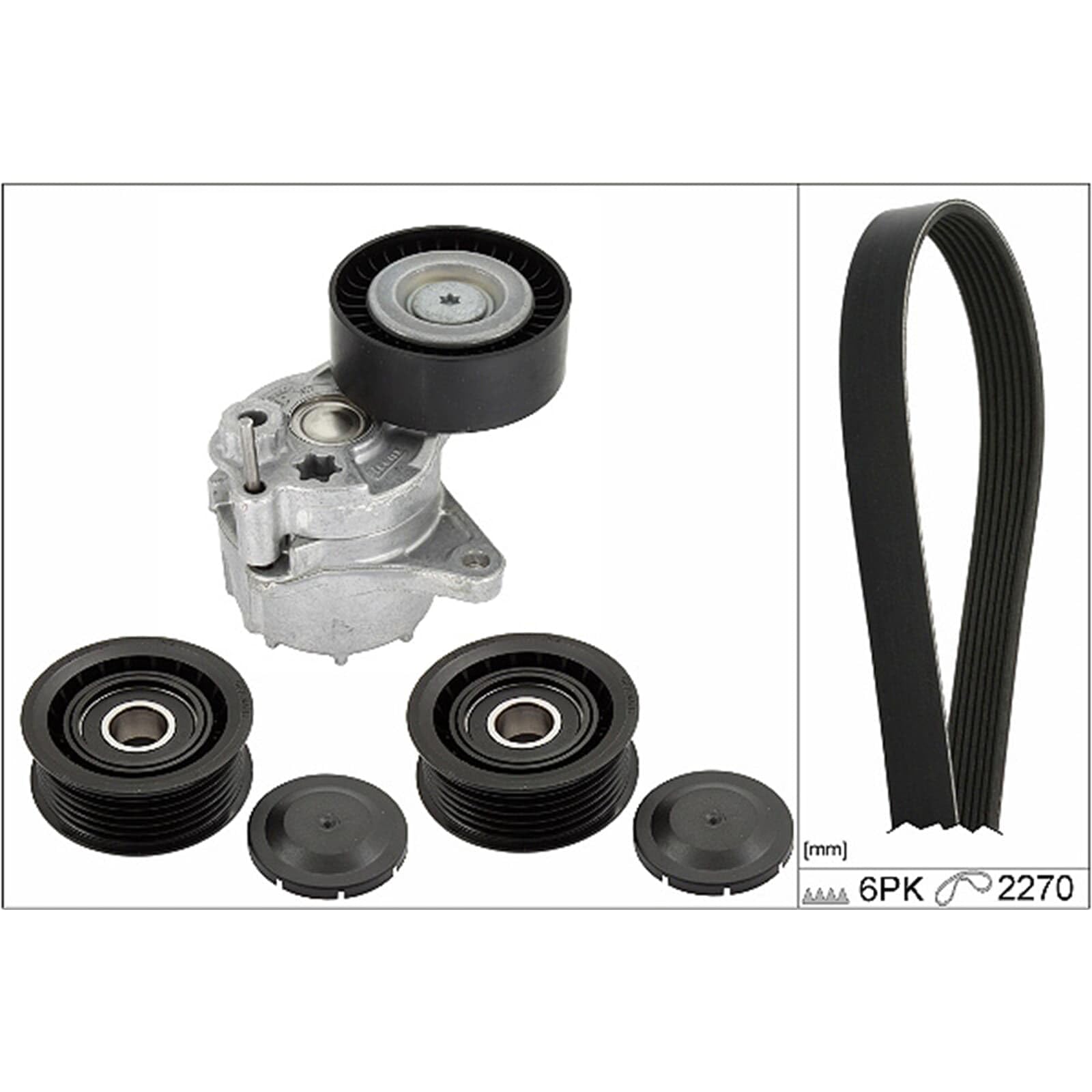 INA Jeu de courroies trapézoïdales à nervures 529 0449 10 2270mm Compatible avec MERCEDES-BENZ Classe C Berline W204 Classe C Berline W202 Classe E Berline W210 Vito Mixto W639 Viano W639