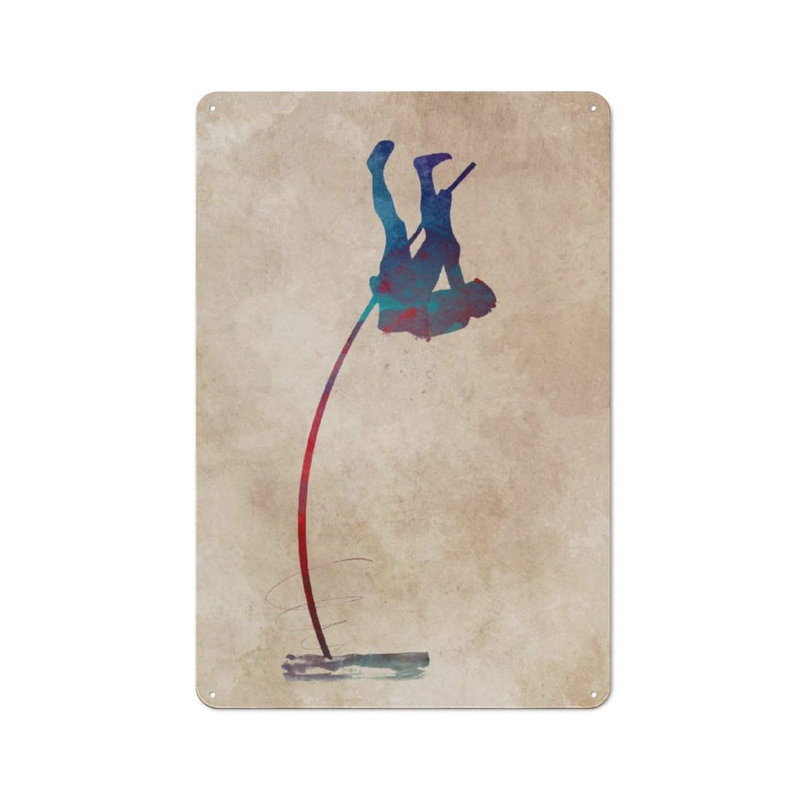 Junmoney Pole Vault Sport Art Metal Plaque 30X20cm With For Workshop Wall, Retro Decor, For Garage, Workshop And Man Cave Decoration