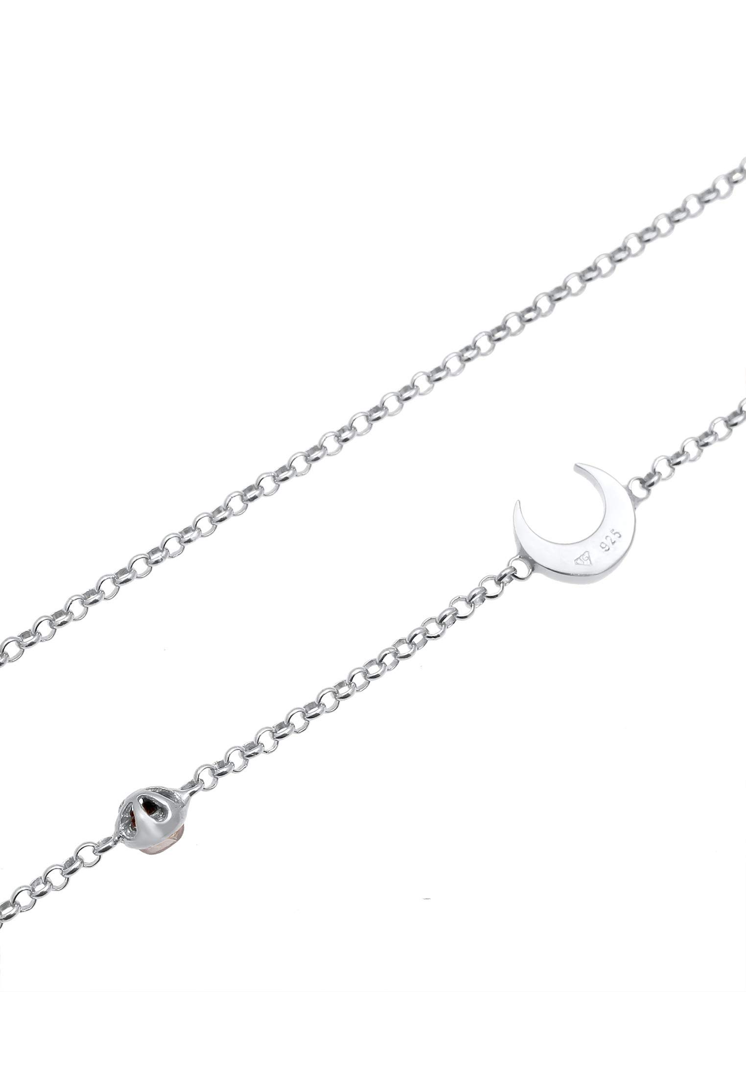 Elli Collana Donne Filigrana di Base Minimale con Pietra di Luna in Argento Sterlino 925