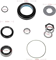 Vista 7 de Kit de Sellos: Sello de Polvo del Eje Exterior y Sello del Tubo Interior y Cojinete de Agujas y Anillo de Retención y Sellos de Arandela de Empuje