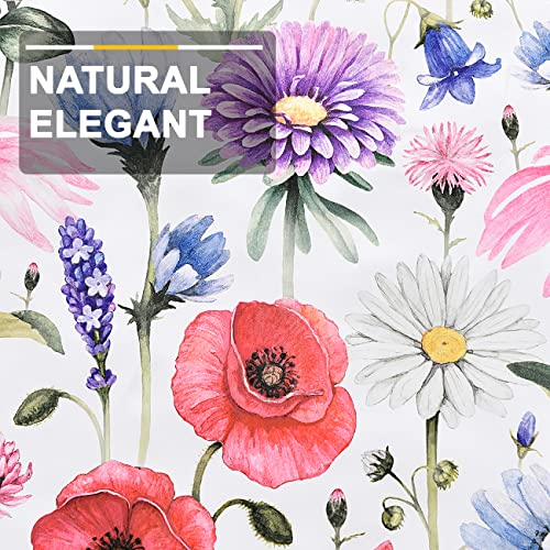 Finecity Room Darkening Curtains For Bedroom, Light Block Red Poppy Floral Curtains 63 Inch Length 2 Panels Set, Grommet Privacy Window Flower Drapes For Nursery Room, 52 X 63 Inch, Red #TOP4