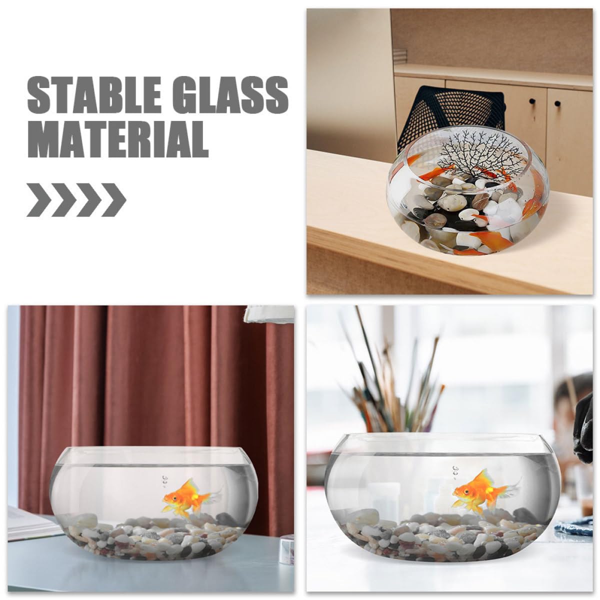 Pecera Redonda de Transparente Pecera Pequeña Delicada para Escritorio para Flores y Souvenirs, Adecuado para Tienda o Fiesta