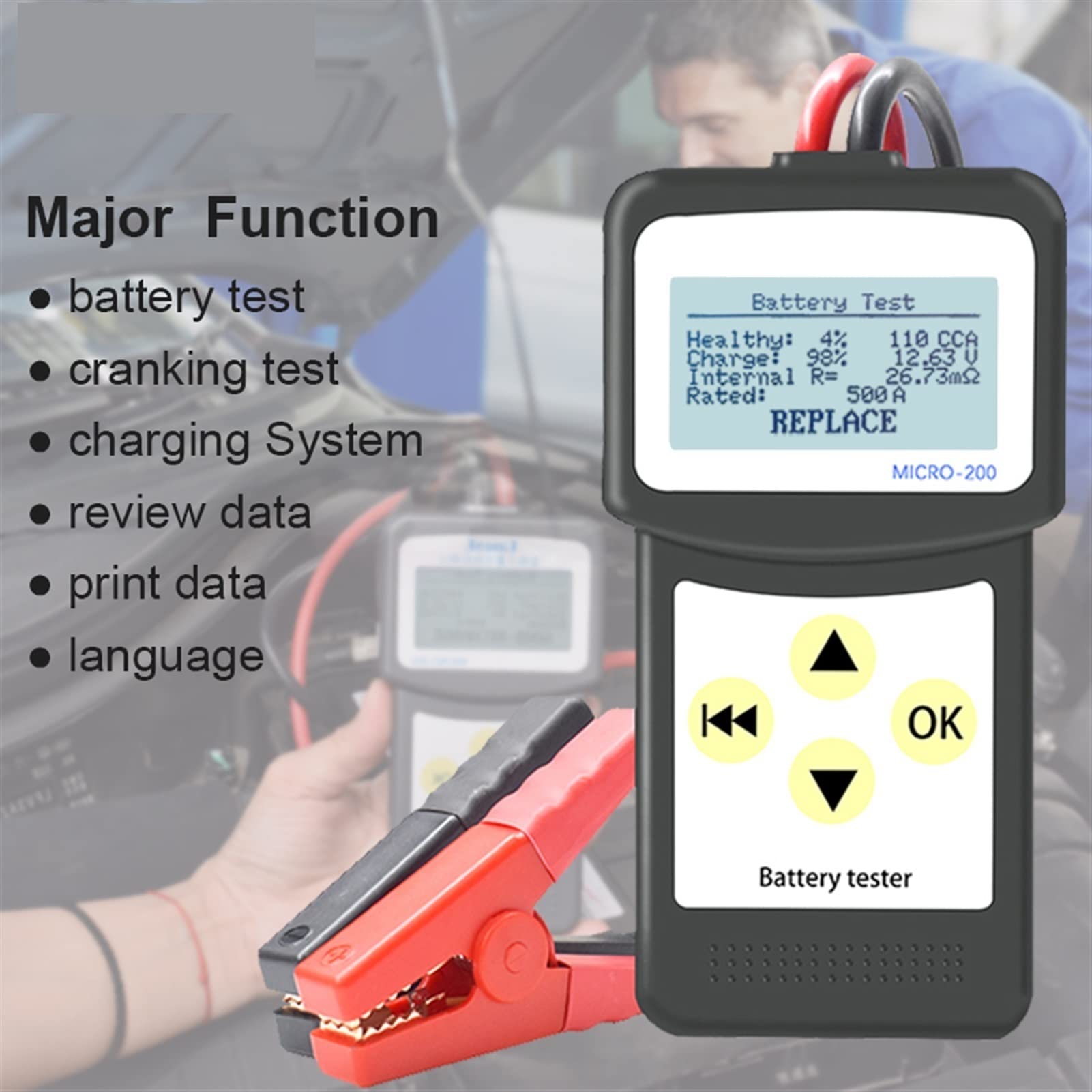 Tester Batteria, Tester del del del veicolo del tester della batteria del microlo del microl del microl del micro 200 dell automobile di Diagnostica di Diagnostica Lancol 200 USB Da stampare