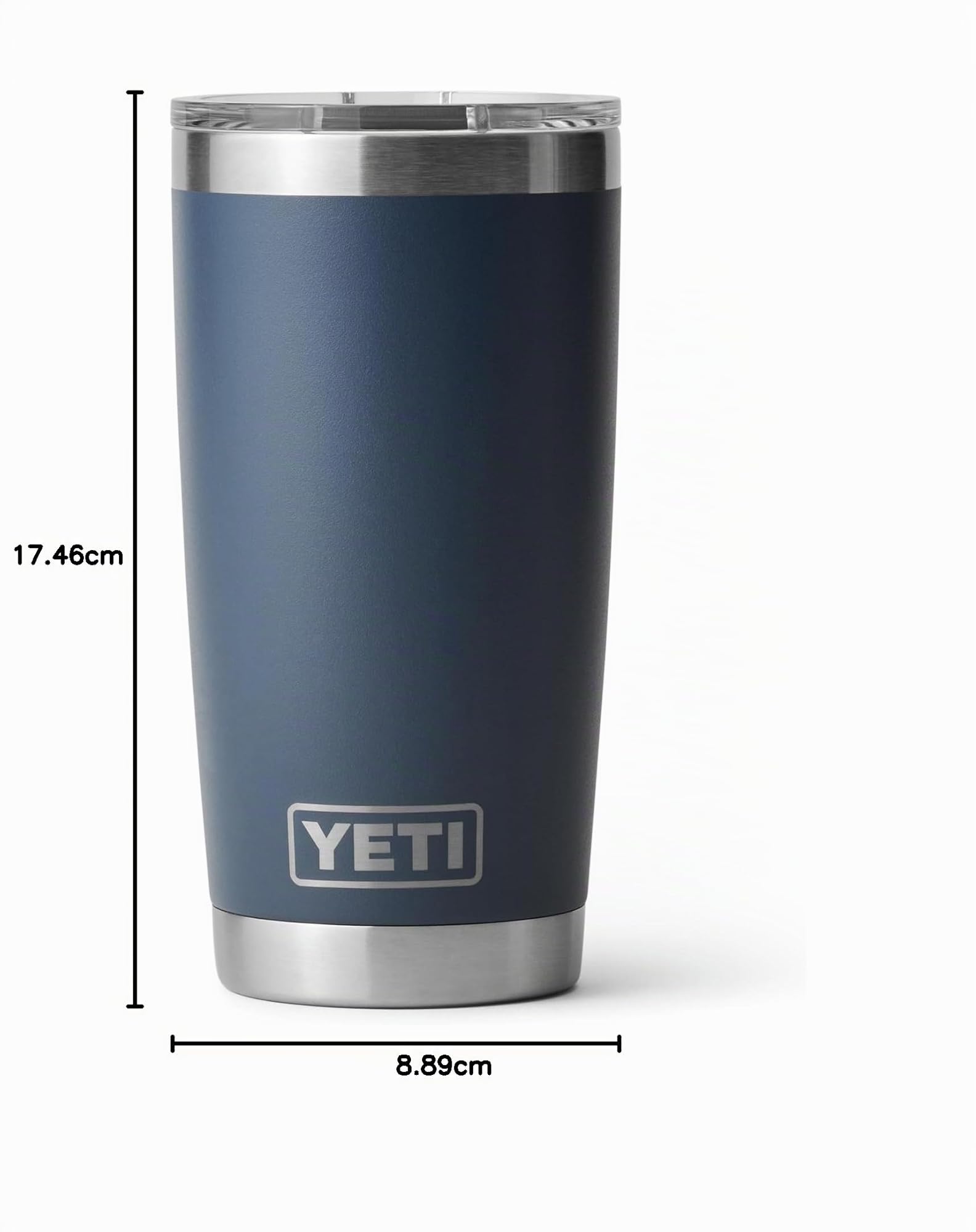 YETI Rambler Tumbler, Vacuum Insulated Stainless Steel Tumbler with Magslider Lid, Navy, 20 oz (591 ml)