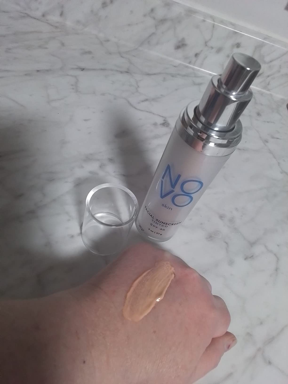 NOVO skin Tinted Moisturizer - SPF 46 - 2.0 fl oz - Primer + Broad Spectrum Face Sunscreen - Adds instant Glow - Filters Blue light - Hyaluronic acid + Niacinamide. Lightweight, Scentless, Non greasy & Oil Free