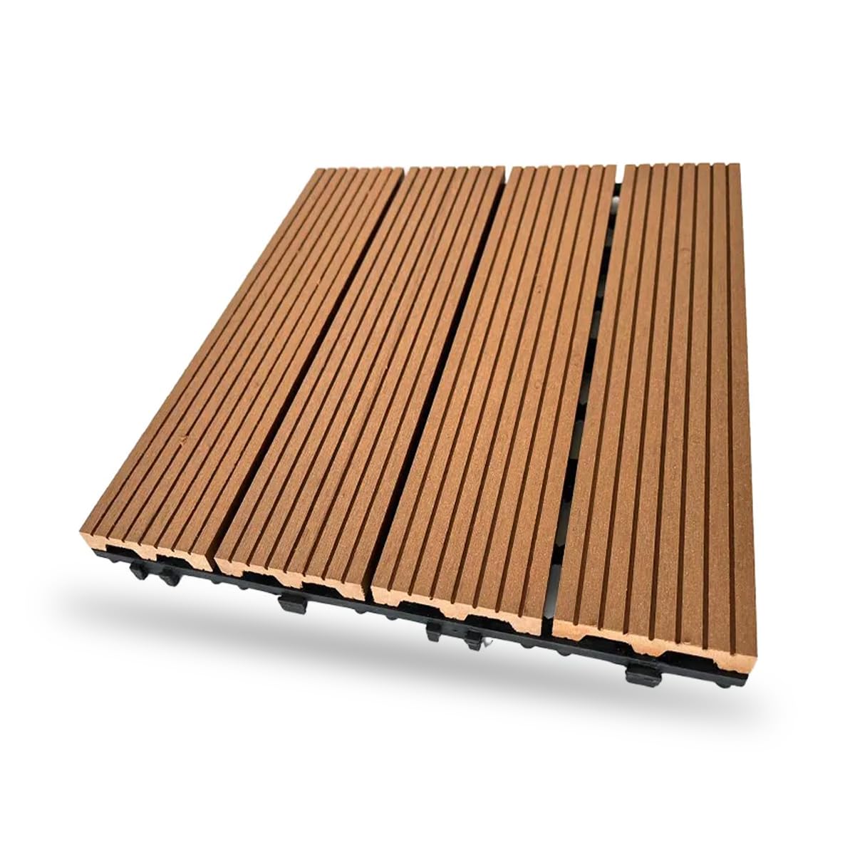 Baldosas Madera Composite WPC Terraza Patio Jardin Porche Ext e Int - Antideslizantes Robustas Texturizadas - 30x30x2,5
